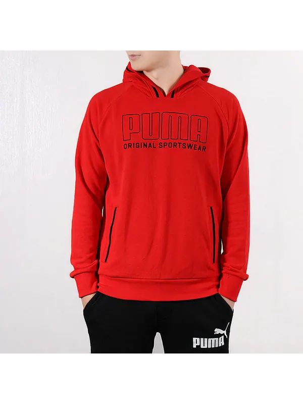 Толстовка athletics logo hoodie 'red' Puma — изображение 3 из 4, красный