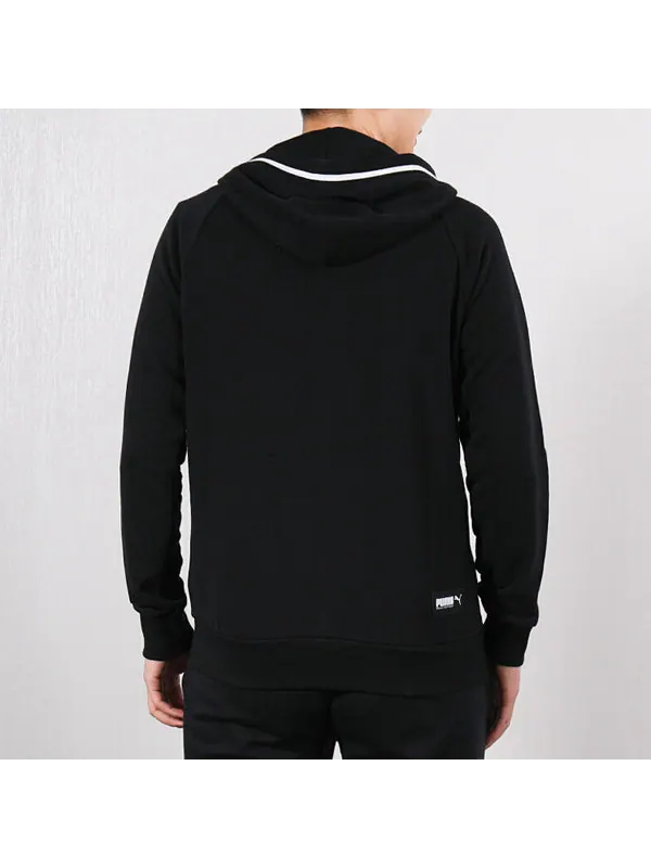 Куртка colorblock hooded zipper jacket black Puma — изображение 4 из 4, черный