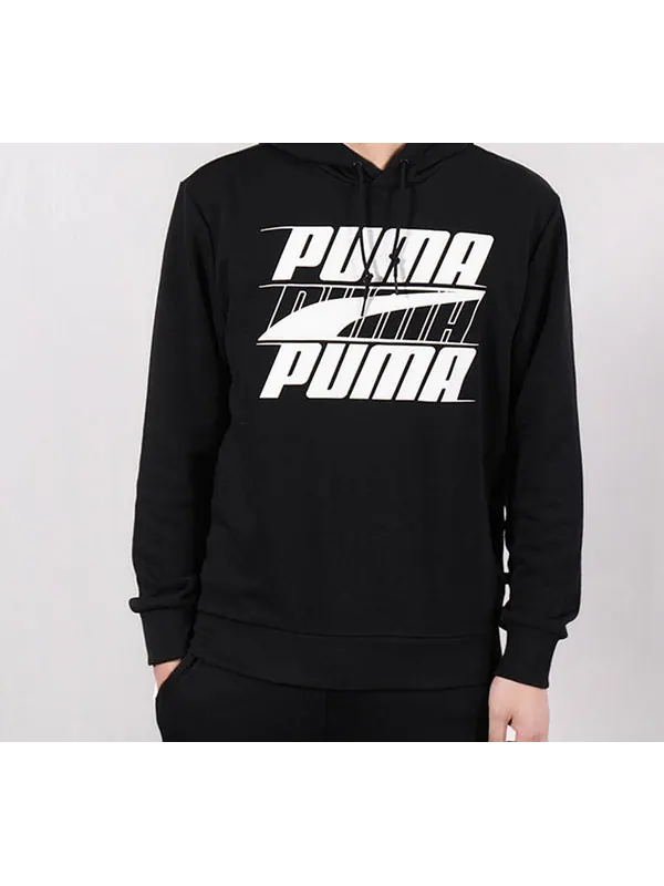 Толстовка large logo drawstring black Puma — изображение 3 из 4, черный