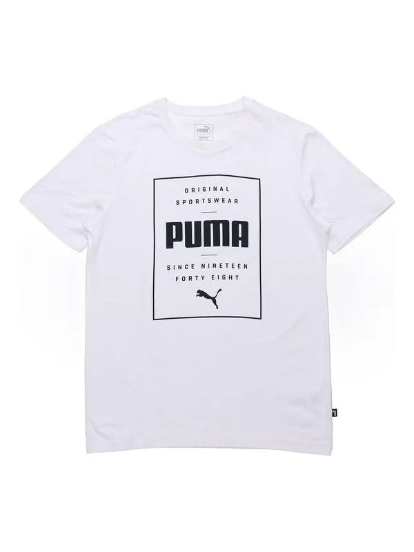 Футболка casual sports alphabet printing round neck breathable short sleeve white Puma — изображение 1 из 2, белый