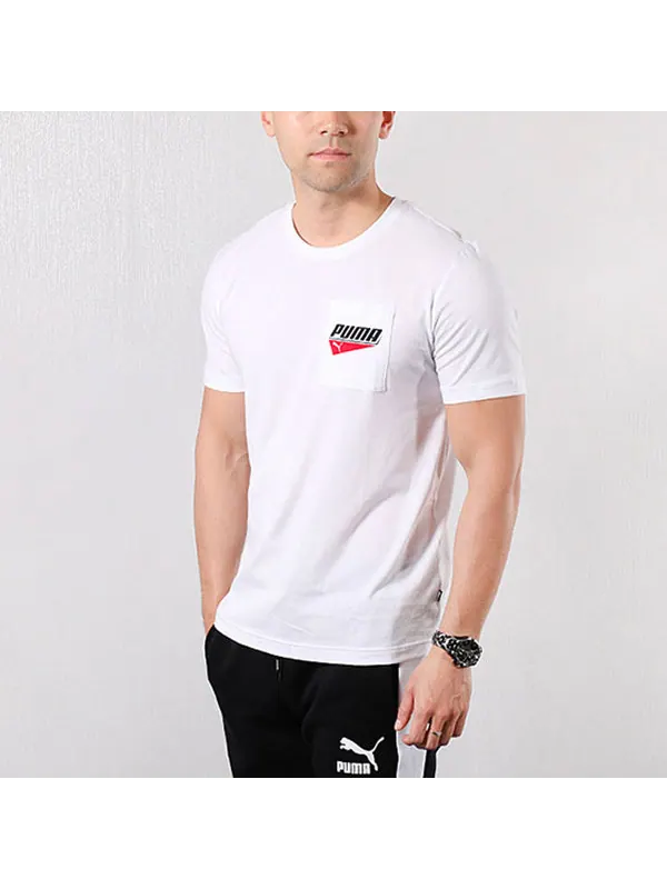 Футболка pocket t-shirt 'white' Puma — изображение 3 из 4, белый