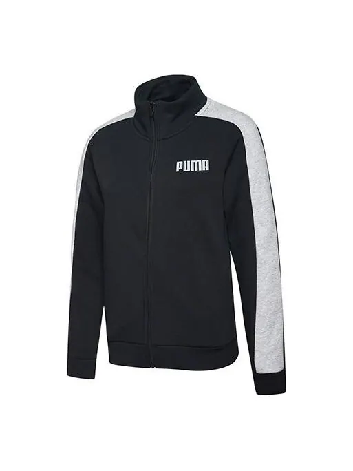 Толстовка contrast stand collar color matching sweatshirt black Puma — изображение 1 из 2, черный