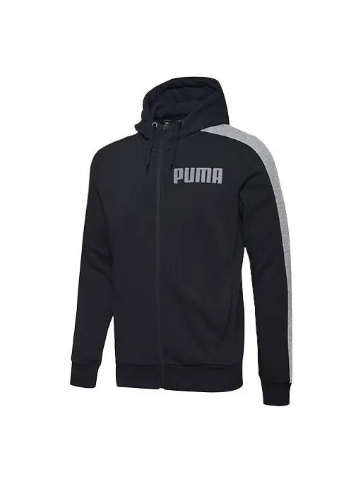Толстовка hooded zipper jacket black Puma — изображение 1 из 2, черный