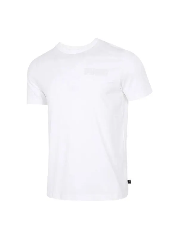 Футболка printed round neck t-shirt 'white' Puma — изображение 1 из 4, белый