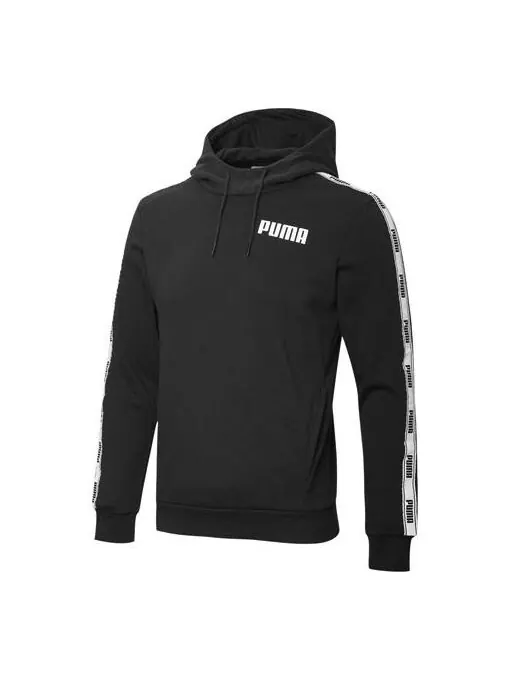 Толстовка tape hoodie 'black white' Puma — изображение 1 из 2, черный/белый