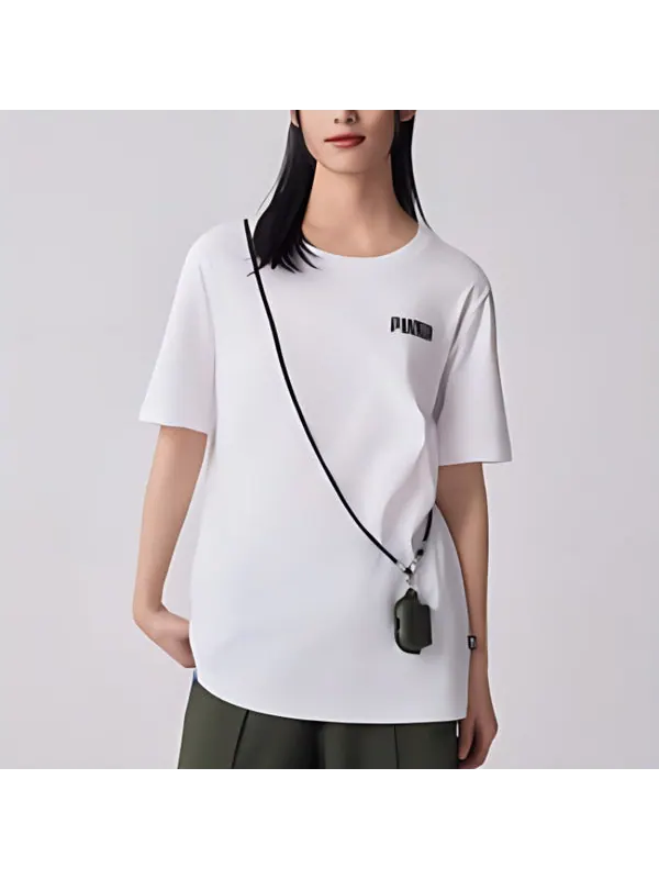 Футболка essentials small logo t-shirt 'white' Puma — изображение 3 из 3, белый