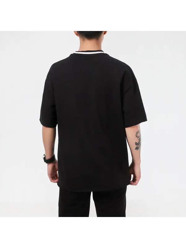 Футболка solid men round neck t-shirt 'black' Puma — изображение 4 из 4, черный