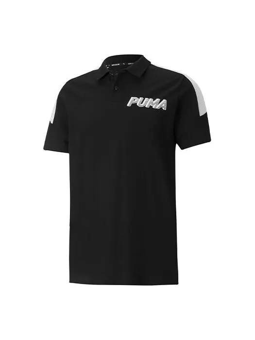 Рубашка поло modern sports logo polo t-shirt 'black' Puma — изображение 1 из 3, черный