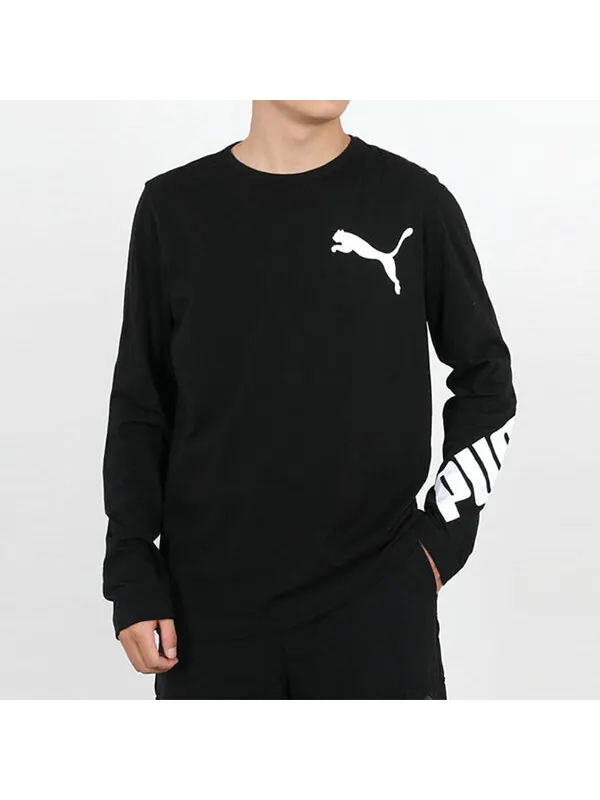 Свитер casual long sleeve t-shirt 'black' Puma — изображение 3 из 4, черный