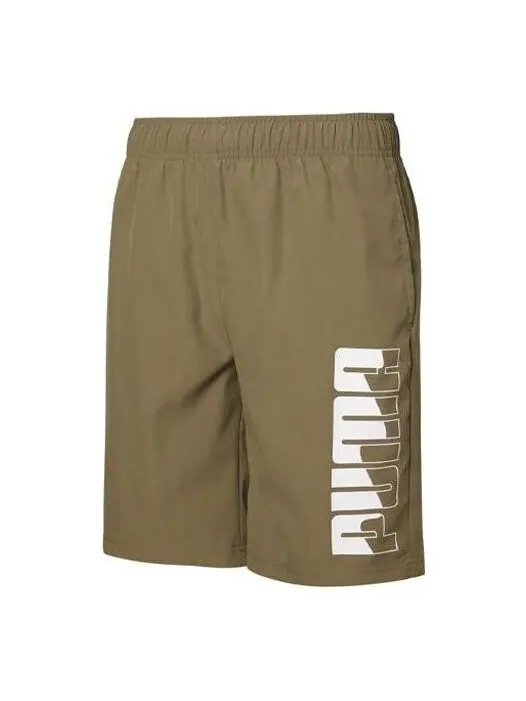 Шорты logo woven shorts 'brown' Puma — изображение 1 из 2, коричневый