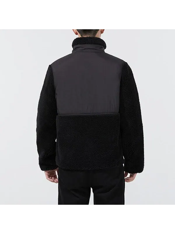Куртка sherpa contrasting colors sports lamb's wool stand collar logo jacket black Puma — изображение 3 из 3, черный