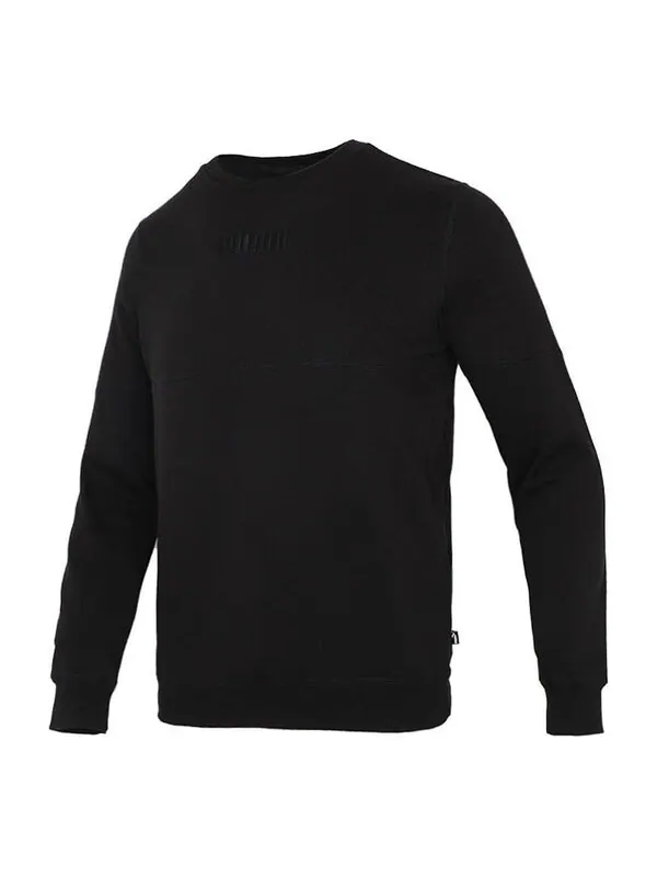 Толстовка solid color logo sports round neck pullover black Puma — изображение 1 из 4, черный