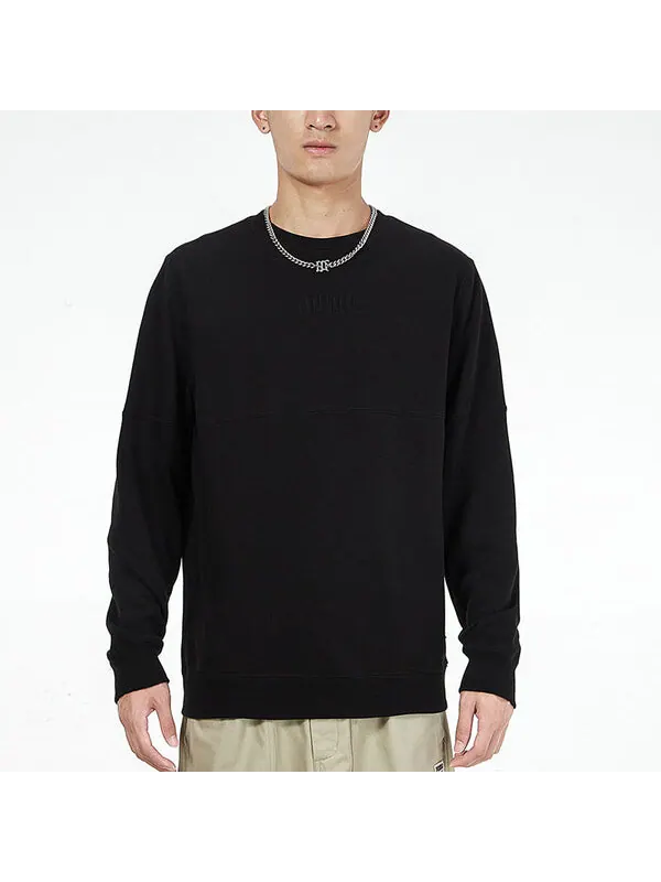 Толстовка solid color logo sports round neck pullover black Puma — изображение 3 из 4, черный