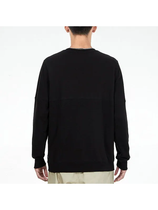 Толстовка solid color logo sports round neck pullover black Puma — изображение 4 из 4, черный