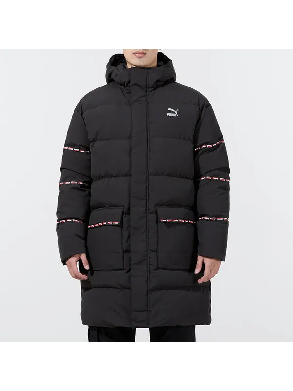 Куртка classic long down jacket 'black' Puma — изображение 3 из 4, черный