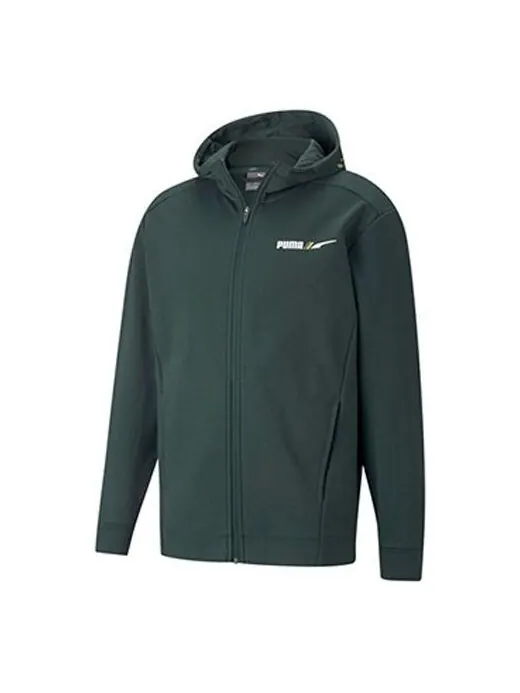 Куртка winterized logo sports fleece lined hooded jacket green Puma — изображение 1 из 2, зеленый