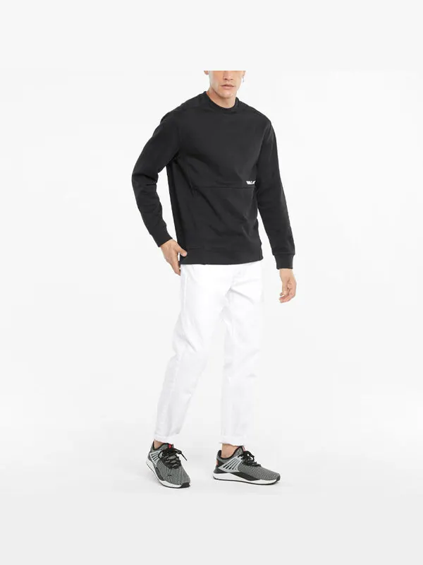 Свитер winterized crew logo 'black' Puma — изображение 3 из 4, черный