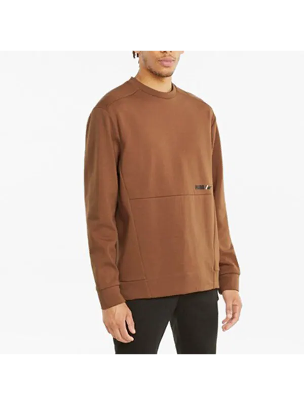 Свитер winterized crew logo 'tan' Puma — изображение 4 из 4, бежевый