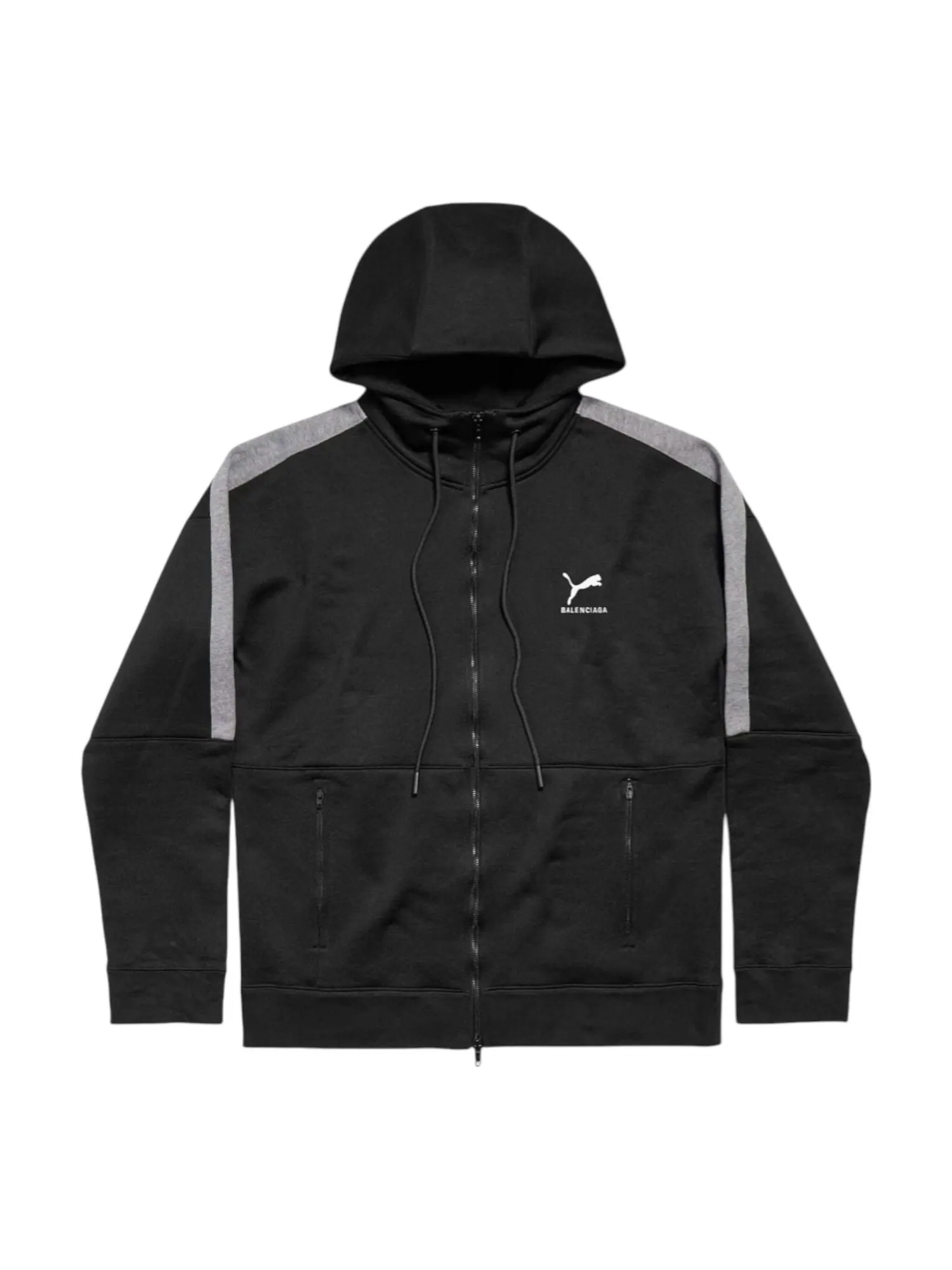 Куртка Balenciaga x Puma Hooded Tracksuit Jacket 'Black Dark Heather Grey' — изображение 1 из 2, черный