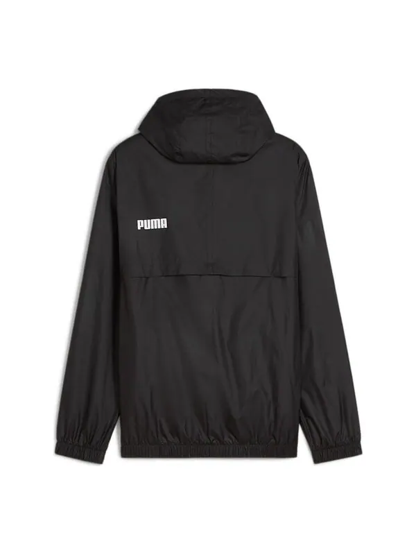 Куртка essentials solid windbreaker jacket 'black' Puma — изображение 2 из 2, черный/белый