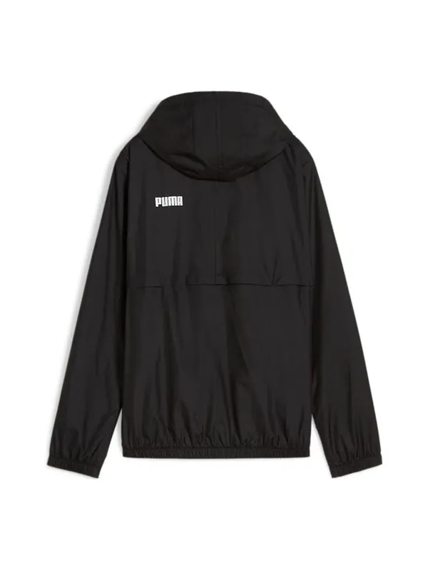 Куртка essentials solid windbreaker jacket 'black' Puma — изображение 2 из 2, черный/белый