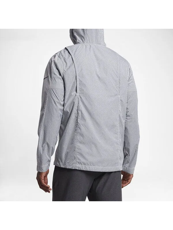 Куртка sports training windproof hooded jacket gray Nike — изображение 4 из 4, серый