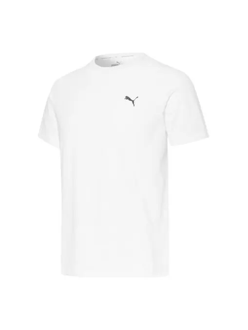 Футболка logo round neck sports short sleeve white Puma — изображение 1 из 2, белый