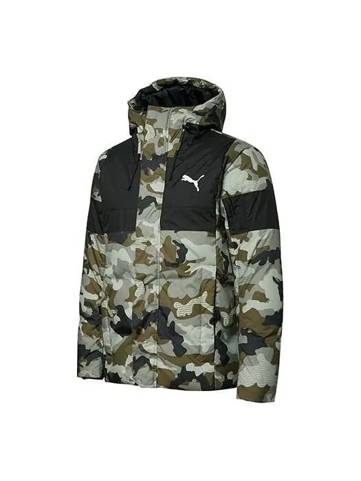 Куртка winter jacket 'olivegreen' Puma — изображение 1 из 2, оливковый зеленый