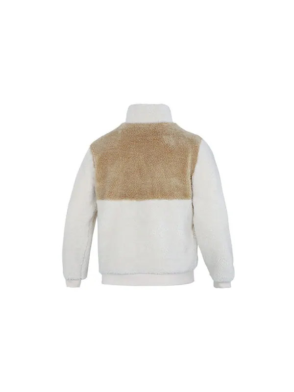 Куртка colorblock lamb's wool stay warm sports stand collar logo jacket white Puma — изображение 2 из 4, белый