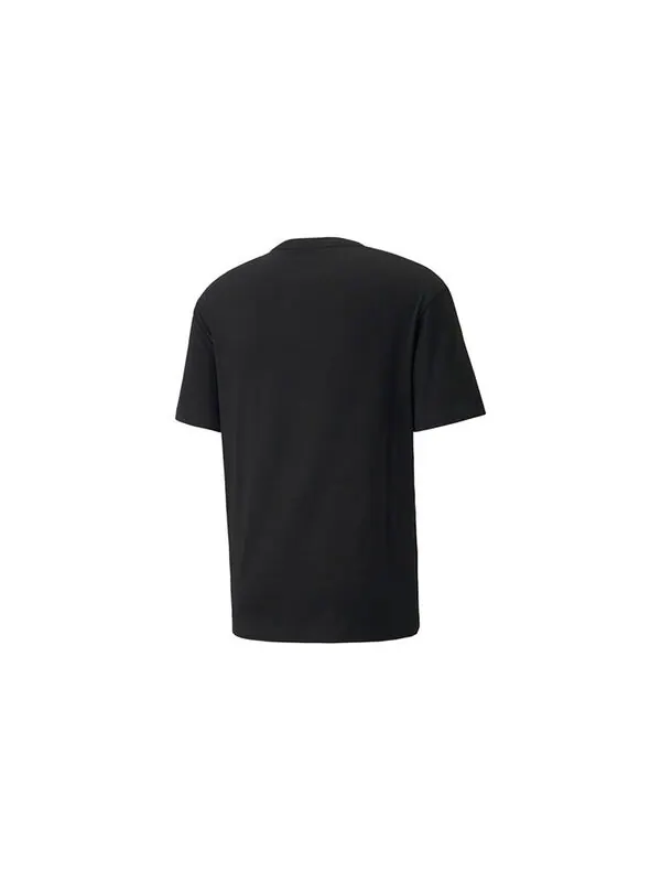 Футболка ess+ relaxed tee logo t-shirt 'black' Puma — изображение 2 из 2, черный