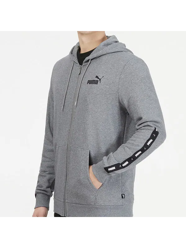 Куртка training woven windproof casual hooded jacket gray Puma — изображение 3 из 4, серый