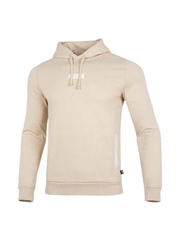Толстовка solid color pullover hooded athleisure casual sports creamy white Puma — изображение 1 из 2, белый