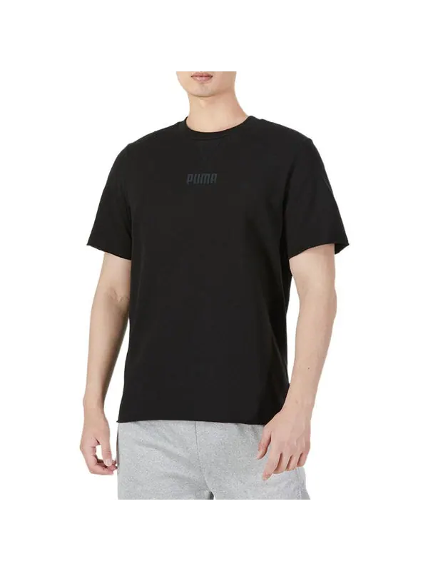 Футболка basic logo t-shirts 'black' Puma — изображение 2 из 3, черный