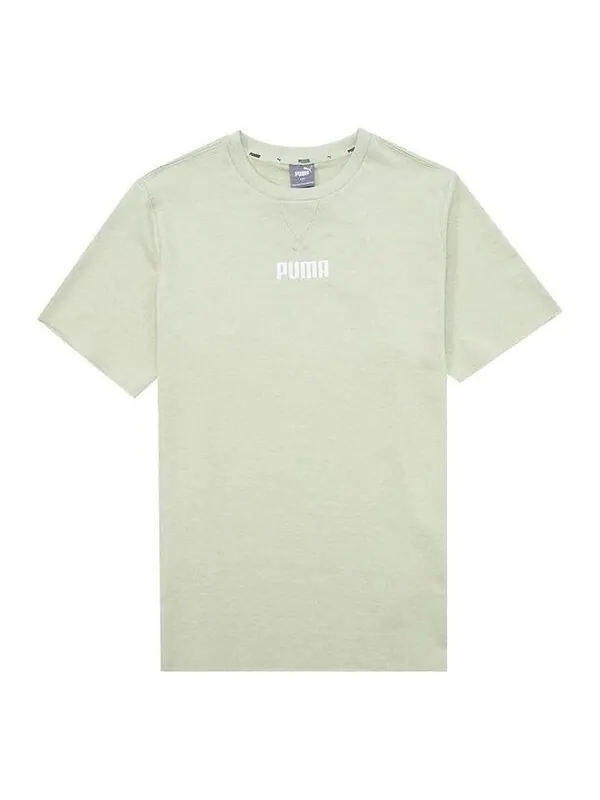 Футболка basic logo t-shirts 'green' Puma — изображение 1 из 3, зеленый
