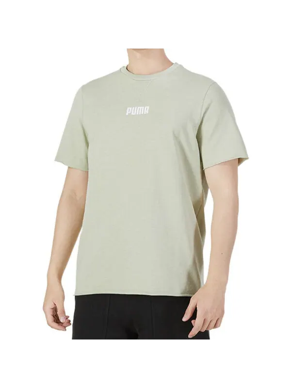 Футболка basic logo t-shirts 'green' Puma — изображение 2 из 3, зеленый