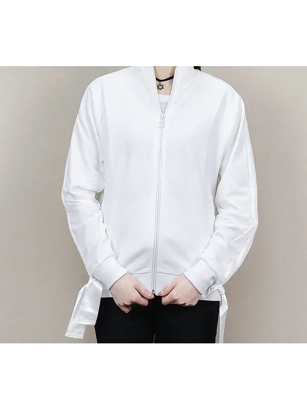 Куртка cuff stand collar casual jacket white Puma — изображение 3 из 4, белый