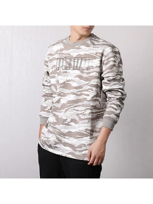 Толстовка alphabet logo printing sports pullover large gray Puma — изображение 3 из 3, серый