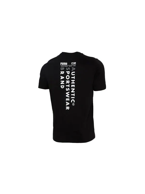 Футболка casual graphic t-shirts 'black' Puma — изображение 2 из 4, черный