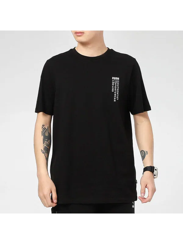 Футболка casual graphic t-shirts 'black' Puma — изображение 3 из 4, черный