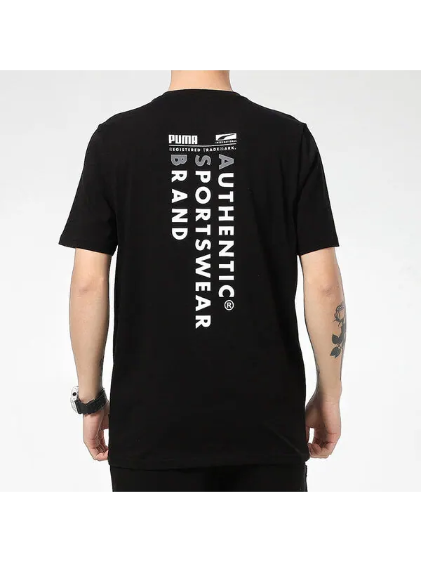 Футболка casual graphic t-shirts 'black' Puma — изображение 4 из 4, черный