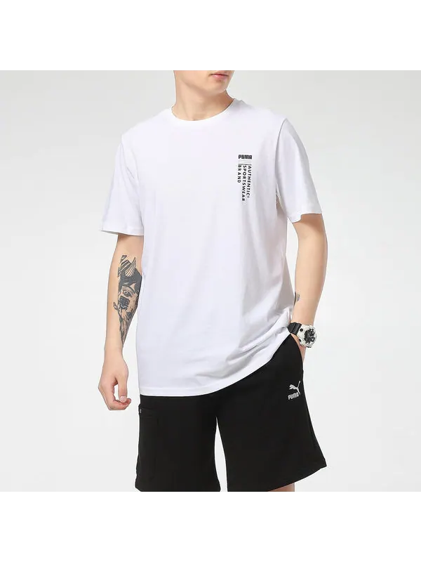 Футболка casual graphic t-shirts 'white' Puma — изображение 4 из 4, белый