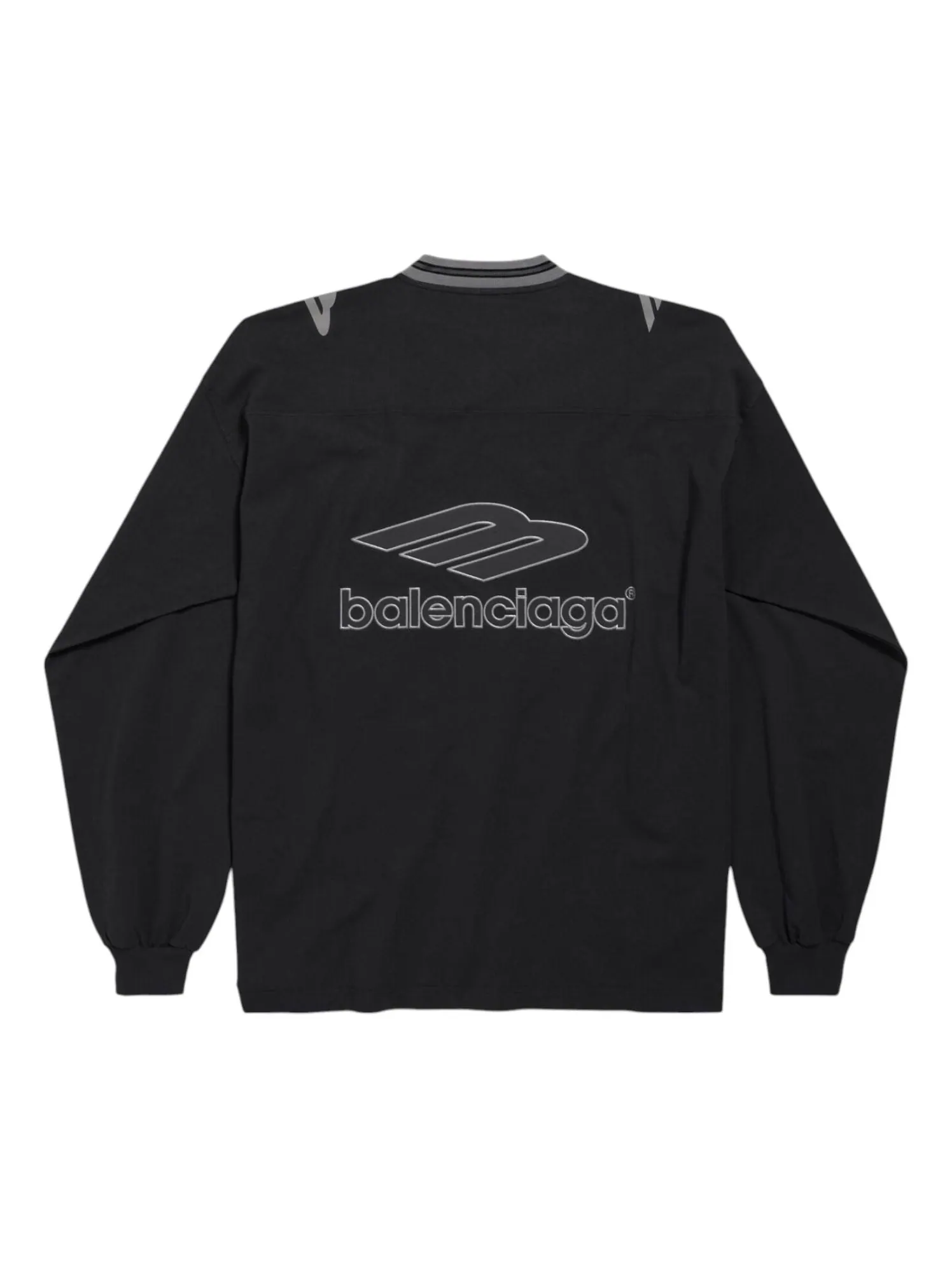 Футболка Balenciaga 3B Football с длинным рукавом и V-образным вырезом — изображение 2 из 2, черный