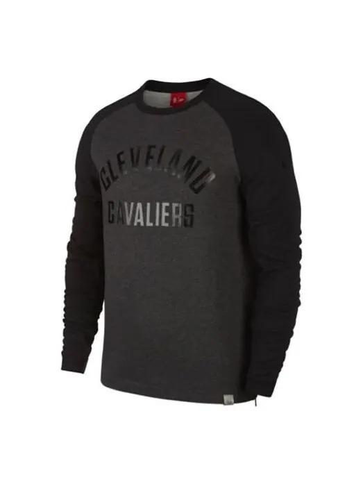 Толстовка sports casual letter printed crew neck long sleeve cleveland shirt men's black Nike — изображение 1 из 2, черный