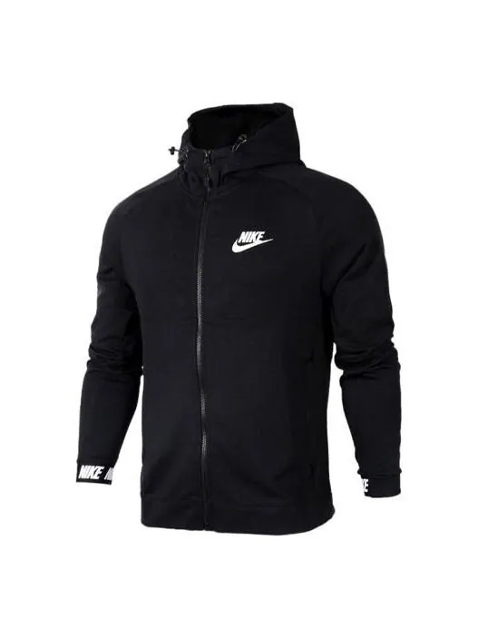 Куртка Nike Athleisure Casual Sports Logo Printing Hooded Jacket Black — изображение 1 из 3, черный