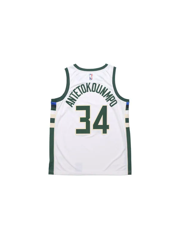 Футболка Яннис Адетокунбо Ассоциация Издание Swingman Джерси 34 SW Nike — изображение 2 из 4, белый