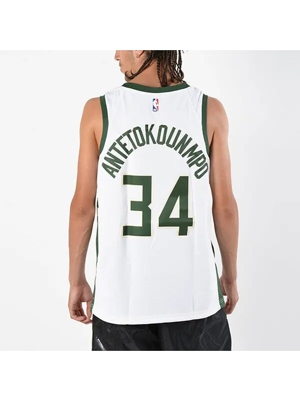 Футболка Яннис Адетокунбо Ассоциация Издание Swingman Джерси 34 SW Nike — изображение 4 из 4, белый