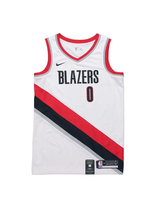 Спортивная футболка damian lillard trail blazers association edition nba swingman jersey 'white red black' Nike