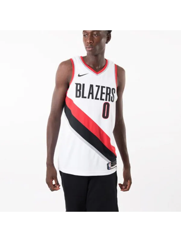Спортивная футболка damian lillard trail blazers association edition nba swingman jersey 'white red black' Nike