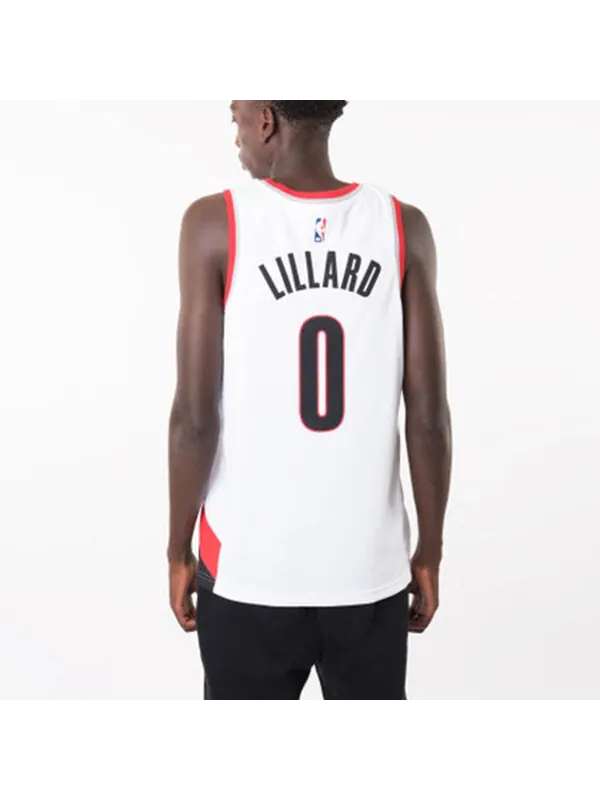 Спортивная футболка damian lillard trail blazers association edition nba swingman jersey 'white red black' Nike