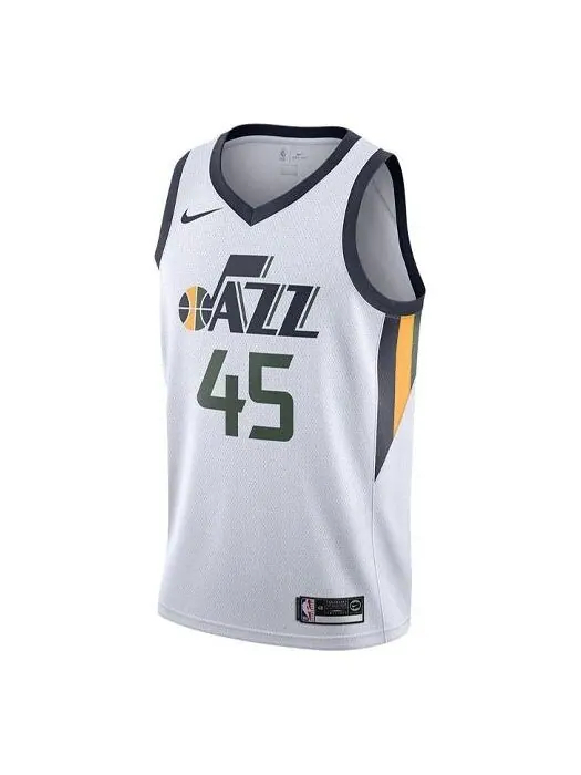 Спортивная футболка nba basketball jersey/vest sw fan edition utah jazz 4 no. 5 white green whitegreen Nike, белый, зеленый